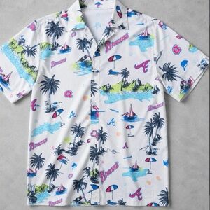 ISO Atlanta Braves Hawaiian Shirt Print Button-Down